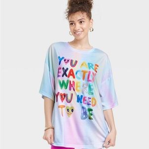 iscreamcolour Women's Exactly Where Short Sleeve Oversized
Graphic T-Shirt - XL